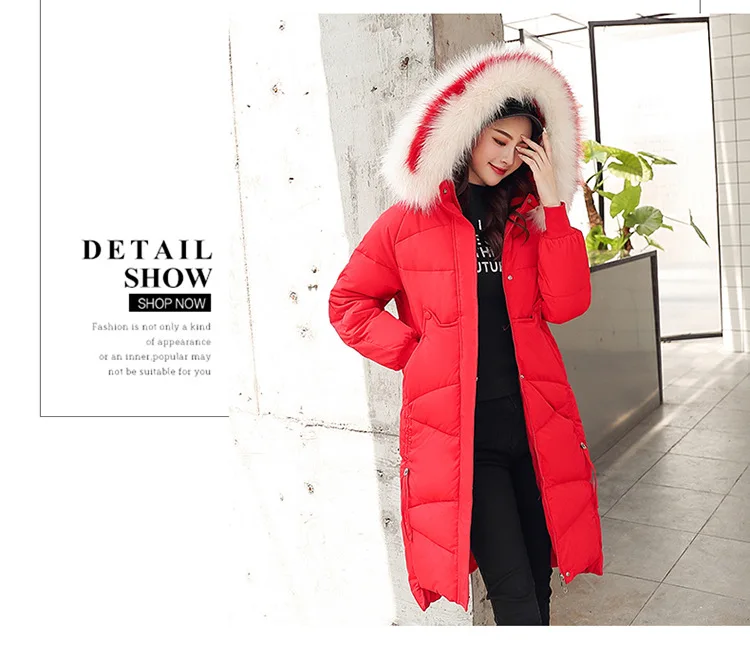 Thick Jacket Big fur collar Women's New Korean Version Big Fur Collar Medium-long Knee Size Thickened Jacket 1961