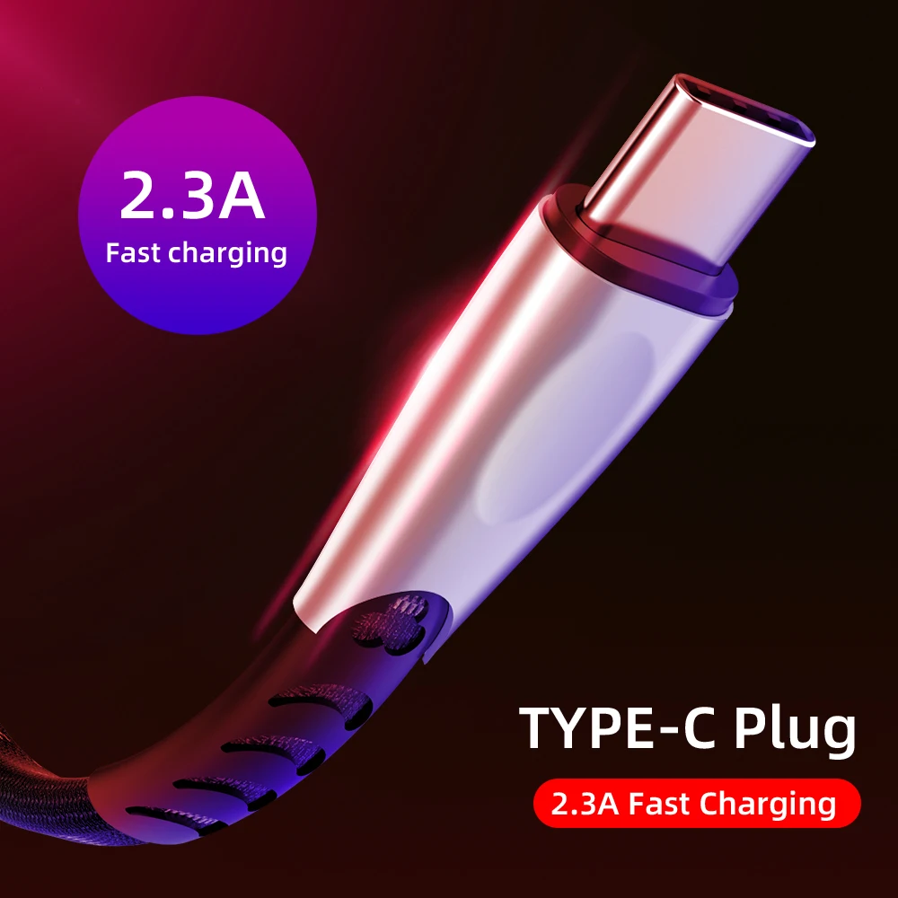 

Robotsky USB Type C Cable 2.4A Type-C Micro Fast Charging For Huawei P20 Samsung S10 Fast Charge Phone Charging Wire USB C Cable