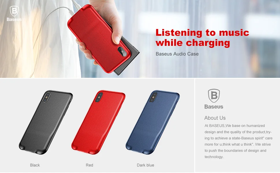 Baseus аудио чехол для зарядки для iPhone X 10 адаптер для наушников разветвители Aux задняя крышка чехол Поддержка музыки вызов данных для iPhone X