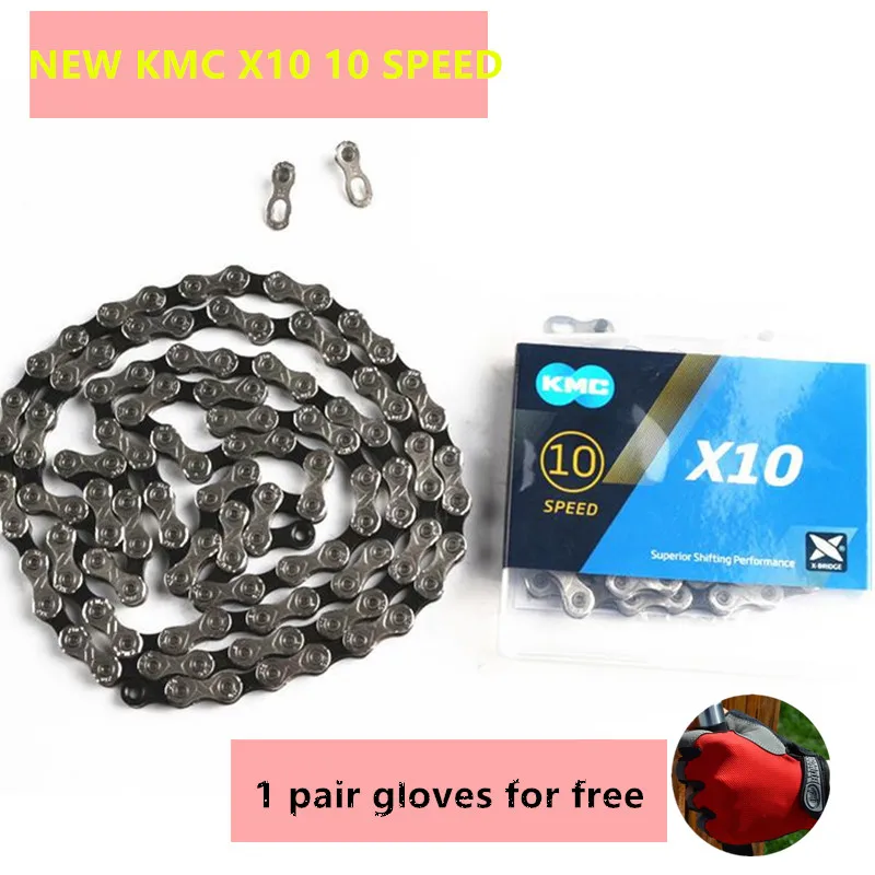

KMC X10 X10.93 MTB Road Bike Chain 116L 10 Speed Bicycle Chain Magic Button Mountain With Missing Links Brand Original box