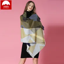 2018 Autumn Winter Female Wool Plaid Scarf Women Cashmere Scarves Wide Lattices Long Shawl Wrap Blanket Warm Tippet Drop Ship