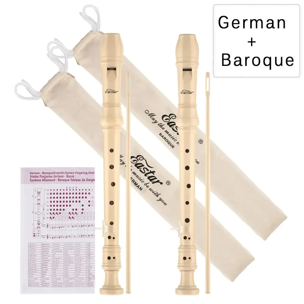 ABS сопрано рекордер в немецком стиле барокко Ключ C Fingering recorder s 8 отверстий длинная флейта инструмент с сумкой инструмент для очистки - Цвет: German and  Baroque