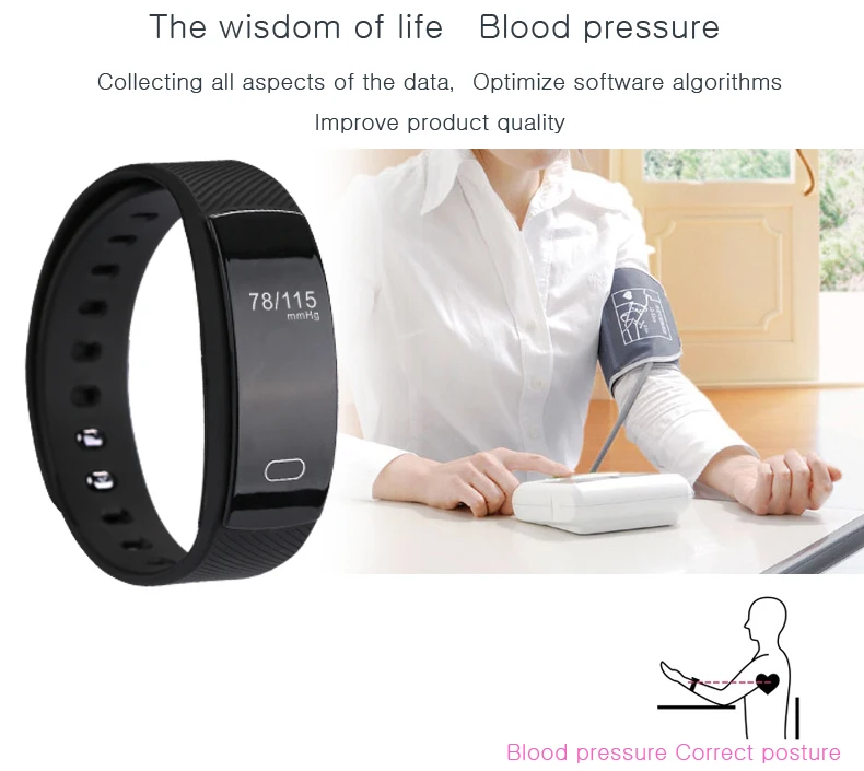 2018 Newest QS80 Smart Band Wristband 0.42\'\' OLED Heart Rate Monitor Alarm Clock Watch Blood Pressure Pedometer Fitness Tracker (8)