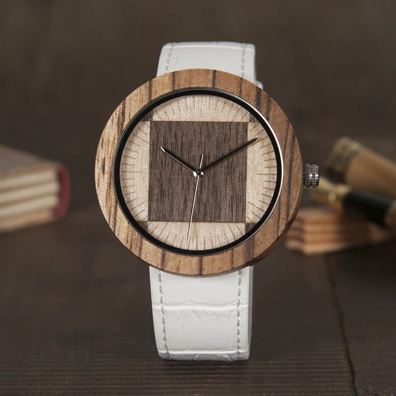 Luxury Brand BOBO BIRD Watch Men and Women Wooden Watches Genuine Leather Strap Move 2035 Quartz Wristwatch relogio feminino