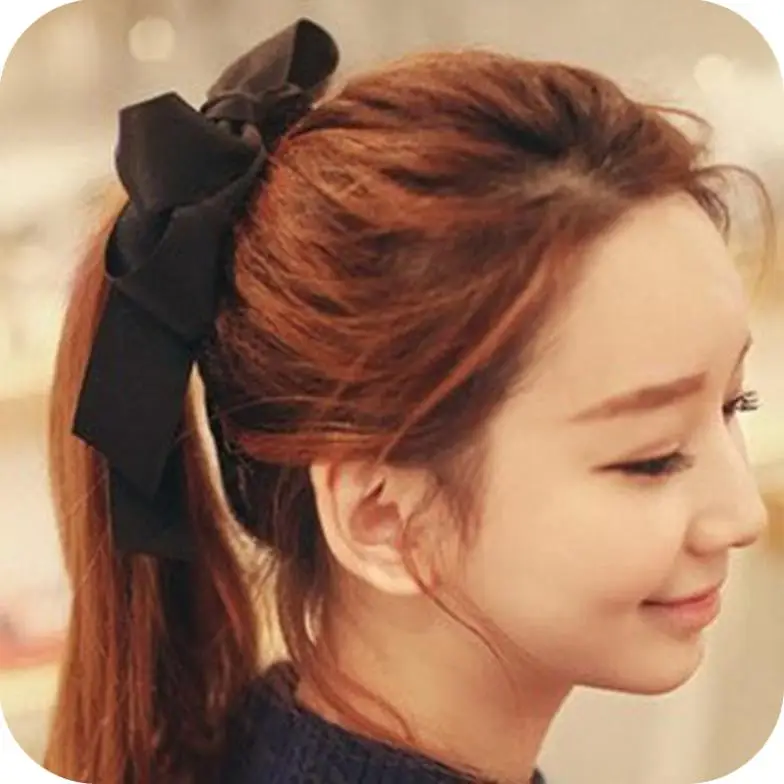 OH0194 Korean hair accessories ribbon bow multi layer fabric large