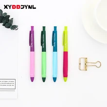 2 шт. Творческий Канцелярские гелевая ручка Симпатичные Push Тип черные чернила Подписание Pen 0.5 мм Материал Эсколар офиса