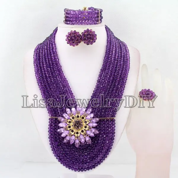 Fashionable African Beads Jewelry Sets Crystal Beads Jewelry Set Nigerian Wedding Bridal Necklace Jewelry Set HD6806