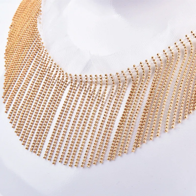 

2yards/lot black Ribbon Beaded Lace mesh tassel Trim silver gold Lace Accessories Three-dimensional Lace Curtain Accessories