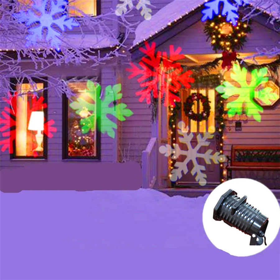 

Outdoor Snowflakes Laser Projector 10 Types Moving Pattern Stage Light Garden Landscape Halloween Christmas Party Lights