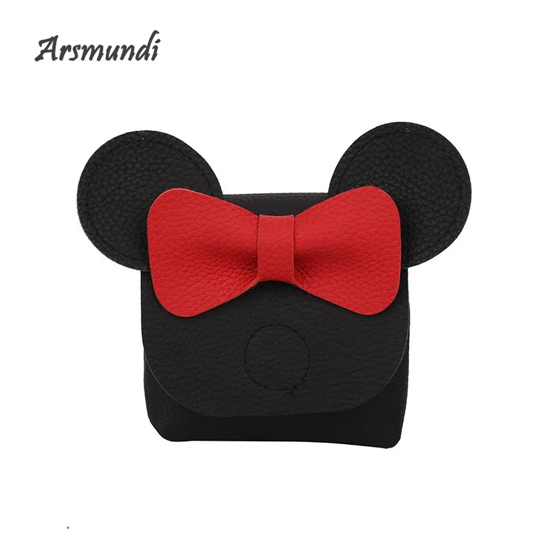 

Arsmudi Bag 2018 New Fashion Cartoon Cute Mickey Bow Single Shoulder Diagonal Bag For Children Solid Color Small Crossbody Bag