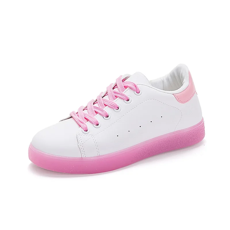 

MINIKA Jelly neon shoes woman white platform sneakers women fashion new design lace up comfortable women's flat casual shoes