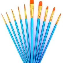 Набор кистей для рисования 10 шт. нейлоновые кисти для волос Акриловая акварель маслом краски для художника профессиональные наборы для рисования