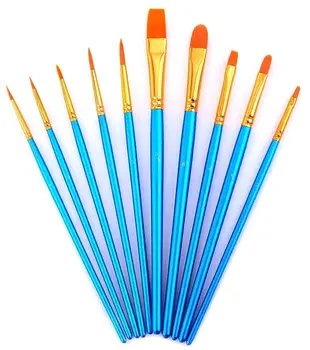 

Paint Brush Set 10 pcs Nylon Hair Brushes for Acrylic Oil Watercolor Painting Artist Professional Painting Kits