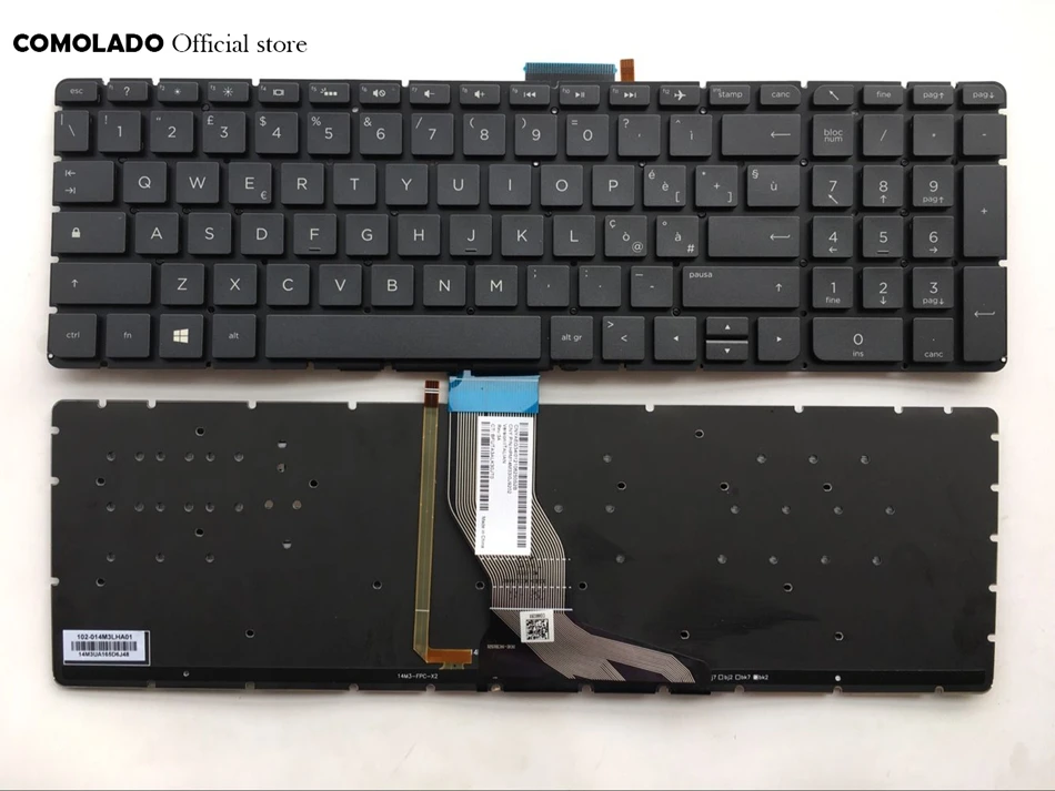 IT Italian Keyboard for HP Pavilion 15-ab 15-ak 15-bc 15-ab000 15-ab100 15-a Black with backlit Laptop Keyboard IT layout