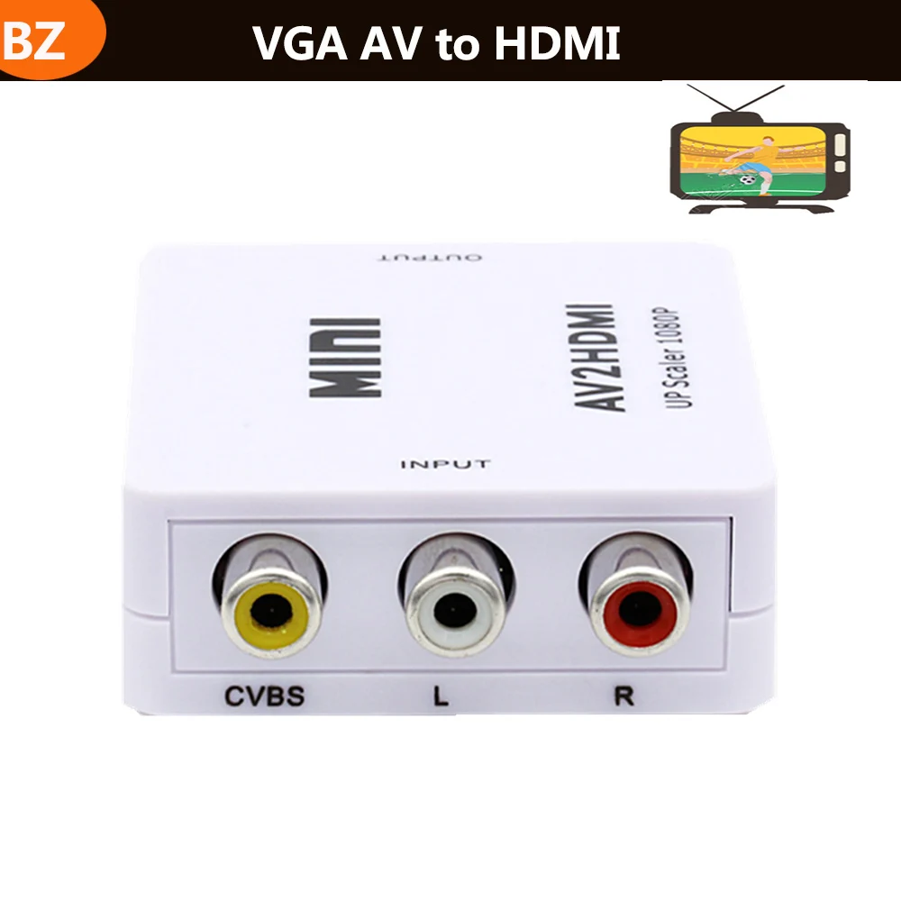 Мини видео конвертер коробка AV2HDMI RCA AV CVBS HDMI адаптер для HDTV TV PS3 PS4 скейлер HD AV/CVS |