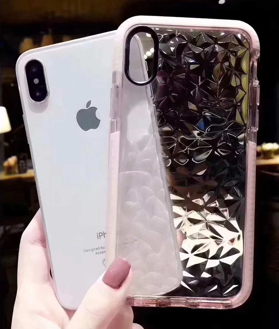 Чехол для iPhone X XS MAX XR 3D двойной Цвет алмаз телефон чехол для iPhone 7 8 6 6s плюс S8 S9 плюс прозрачная вода чувство крышка
