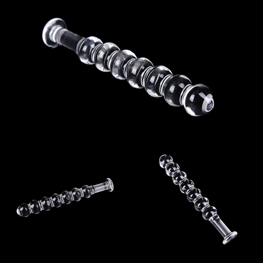 Crystal Glass font b Dildos b font Anal Plug 7 Beads Butt Plug Female Masturbation Erotic