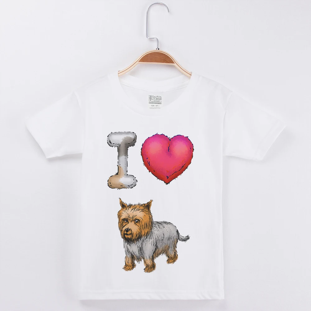 

Kids Clothes Boys T Shirt Popular Cotton Short Sleeve T-Shirt Love Dog Yorkshire Terrier Printed Child Tees Tops Girls Tshirt