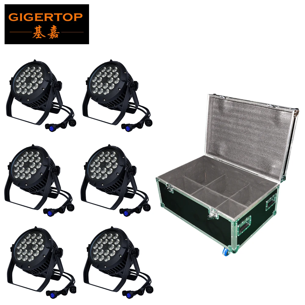 TIPTOP сценический светильник 18x18 Вт светодиодный DJ Par Светильник RGBWAUV 6in1 Can 64 DMX512