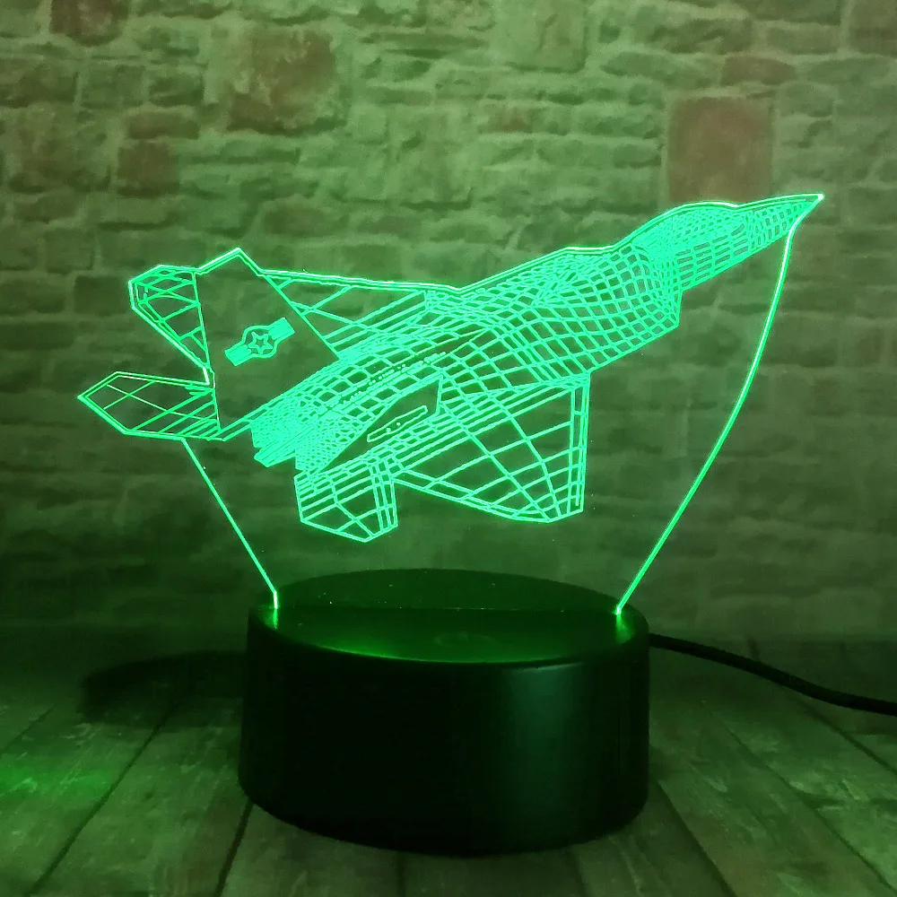 Светильник Настольный светодиодный для мужчин и мальчиков ночник с 3D самолетами