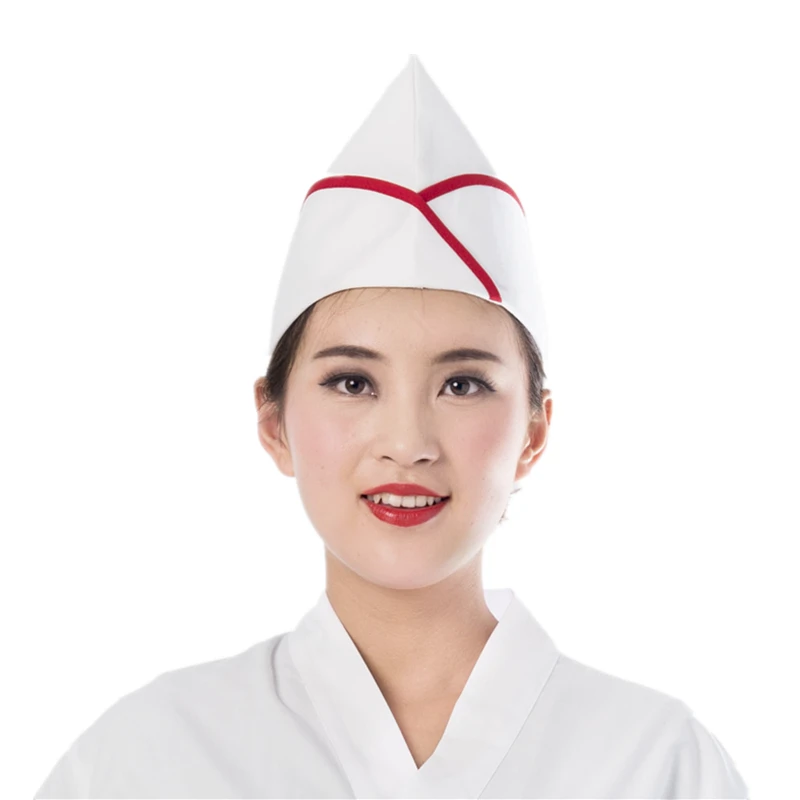 Японский шеф повар крышка лодки Ресторан Суши белый кепки выпечки марли еда для мужчин и женщин работы шляпа официант дышащий Кук - Цвет: red