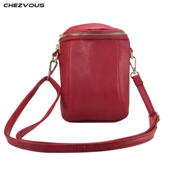 

CHEZVOUS Universal Mobile Phone Bag Women Shoulder Bag for iphone 7 8 6 5s X PU Leather Pouch Cross body Small Bags 6.4 inch
