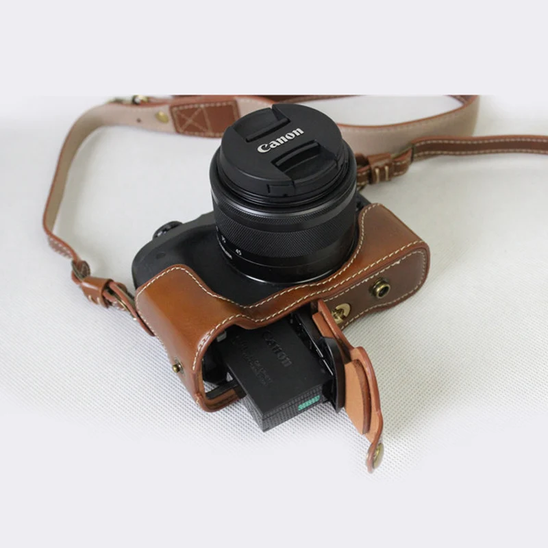 Цифровой Камера сумка PU кожаный чехол крышка для Canon EOS M6 EOSM6 15 45 мм объектив с
