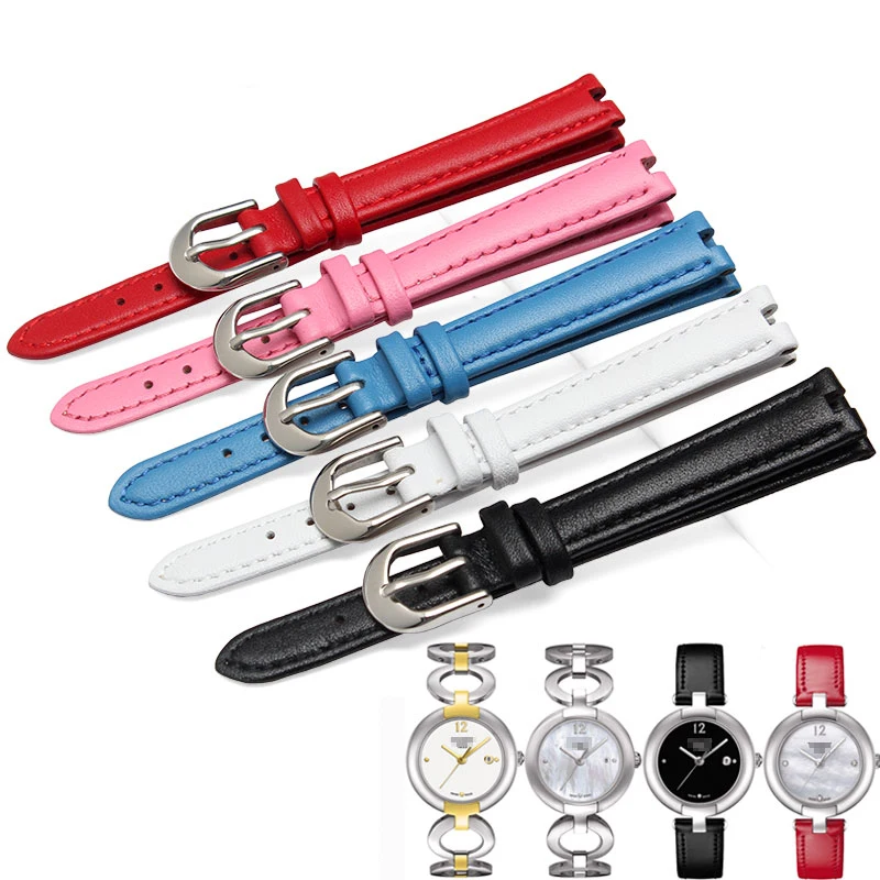 

12*3mm High Quality Genuine Leather Watch Bands stainless steel Strap Women watch Accessories For Tissot T084.210 bracelet