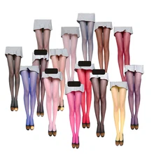 20D женские яркие цвета, модные сексуальные тонкие колготки, одноцветные бесшовные колготки, чулочно-носочные изделия