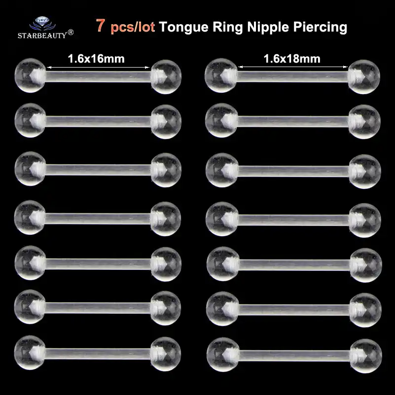 Tongue Piercing Rod Straight bar Nipple Helix Stomach Stainless Steel