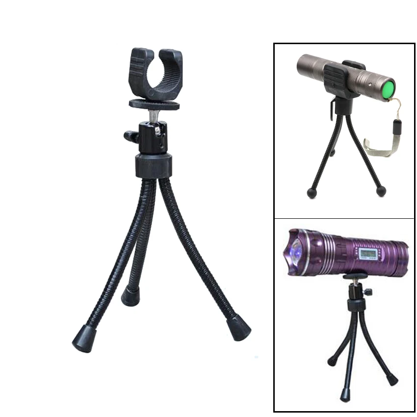 

Flashlight rotating metal Tripod triangle supporting frame with Plastic Holder Clip U shap Mount for 18650 led Flashlight