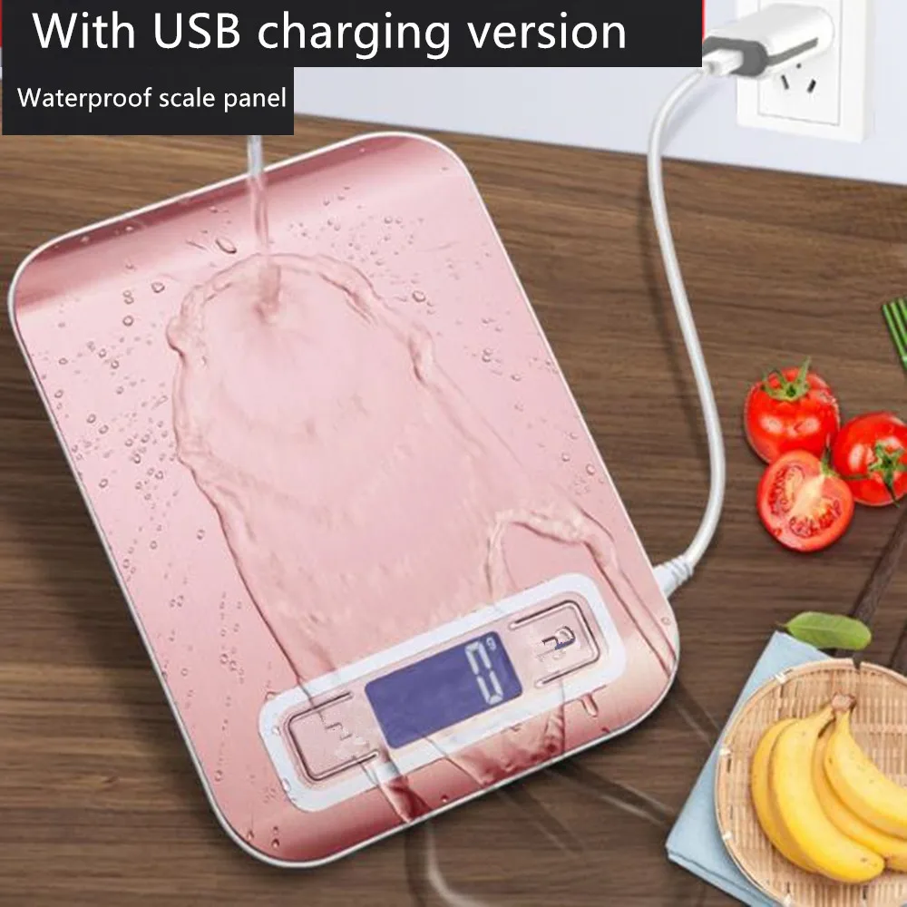 WHIT USB и мини Кухонные цифровые весы 10 кг/1 г точность электронные продукты питания весы Нержавеющая сталь весы, взвешивание весы