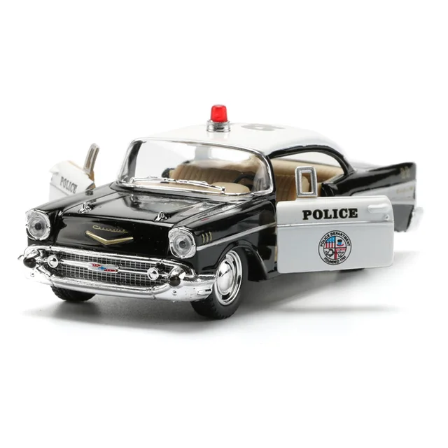 140 12cm Police Cars Toys Alloy Pull Back Car Models Collectible Doors
