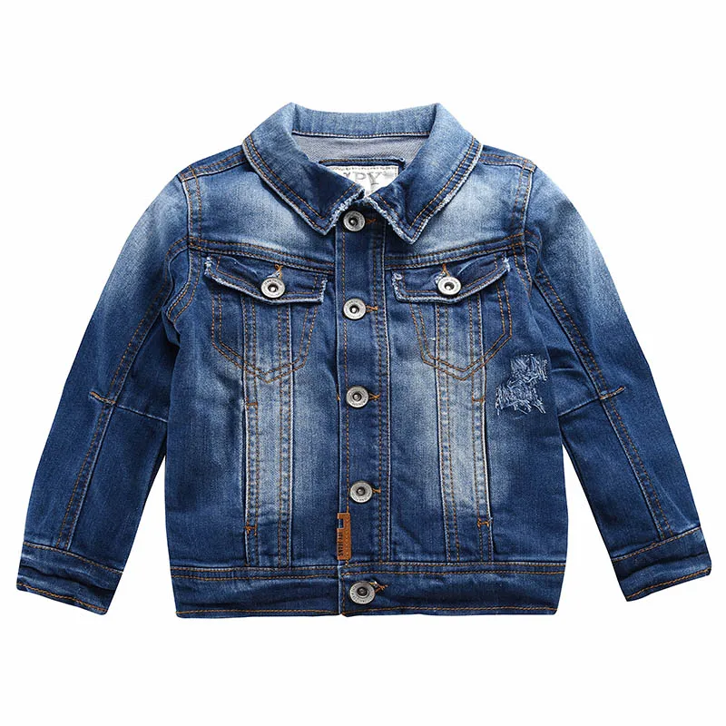 

IPY Spring Denim Jacket For Girl Children Cotton Fashion Button Outwear Long Sleeve Coat For Boy 2018 New Kids Warm Clothing