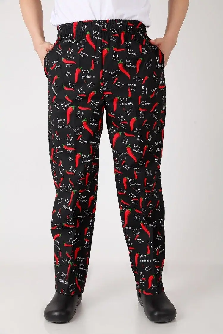 2019 New chef service cook uniform Easy to clean Print red pepper