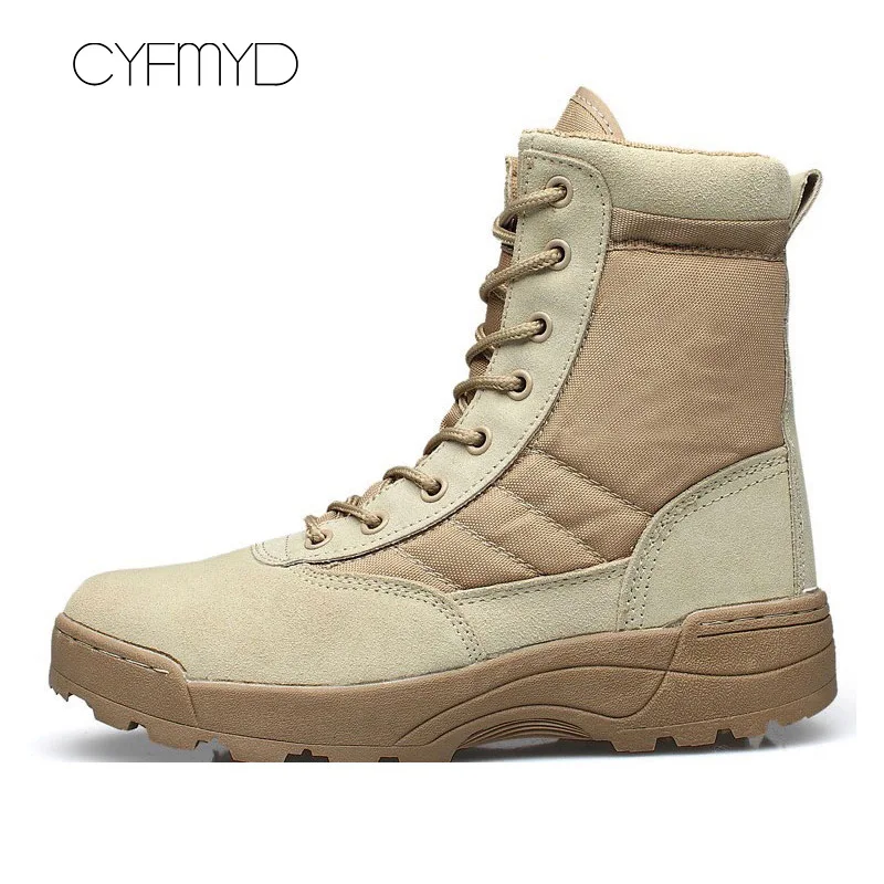 

Men boots military boots winter shoes man 2017 high quality Desert Tactical outdoor army boots mid-calf size 39-45 waterproof