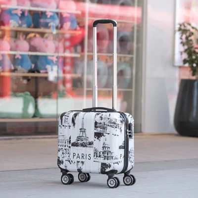 Женский Дорожный чемодан, набор чемоданов на колёсиках, 18 дюймов, сумка на колесиках для ноутбука, косметичка, переносная коробка, дорожные сумки - Цвет: 18inch