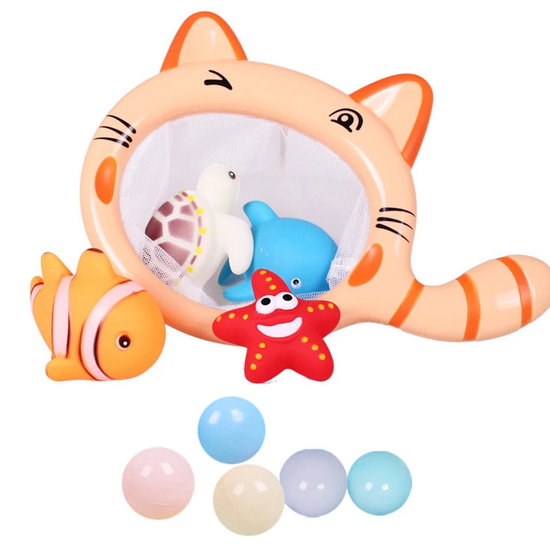 Классическая рыболовная игрушка Мультяшные животные кошка Акула Сетчатая Сумка