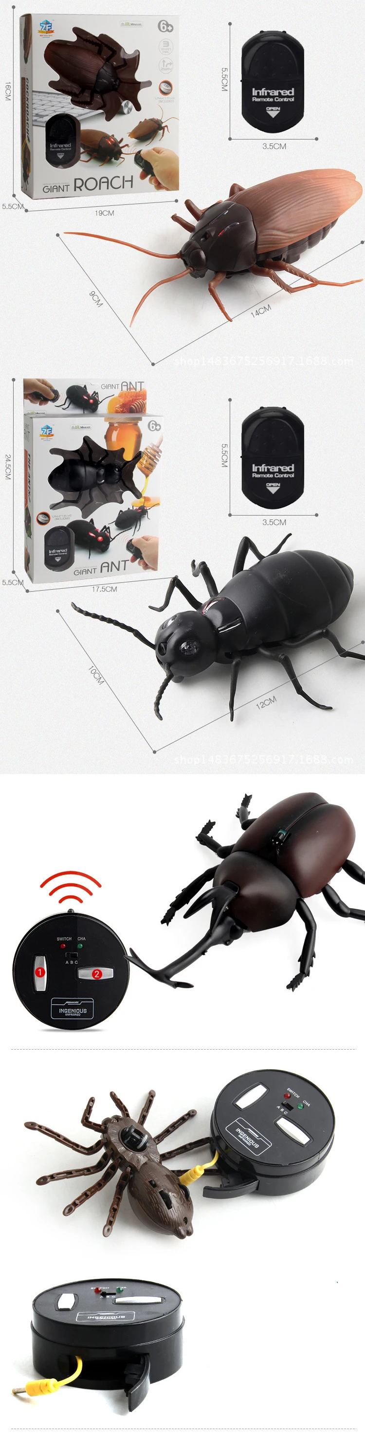Presente de Alta Transporte da Gota Controle Remoto Infravermelho Barata Simulação Animal Assustador Aranha Bug Brincadeira Divertido rc Crianças Brinquedo Qualidade 4 Brinquedos e hobbies