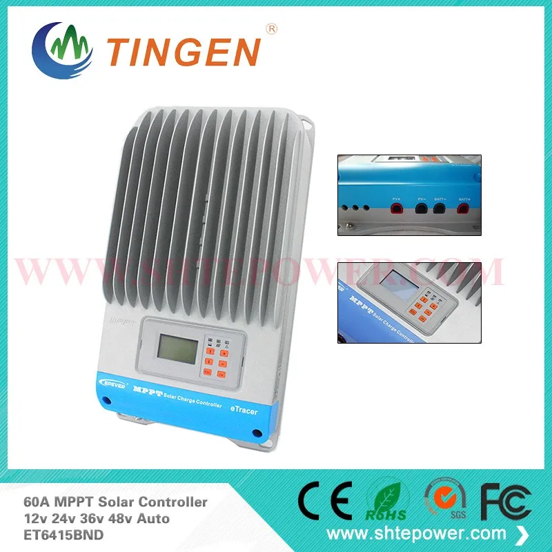 ET6415BND 60A solar control mppt charge, 48V solar charge controller, 60A 24V solar control