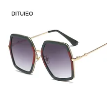 Модные женские солнцезащитные очки шестигранник Для женщин брендовые Роскошные градиентные линзы солнцезащитные очки для Для женщин негабаритных квадратные оттенки женский