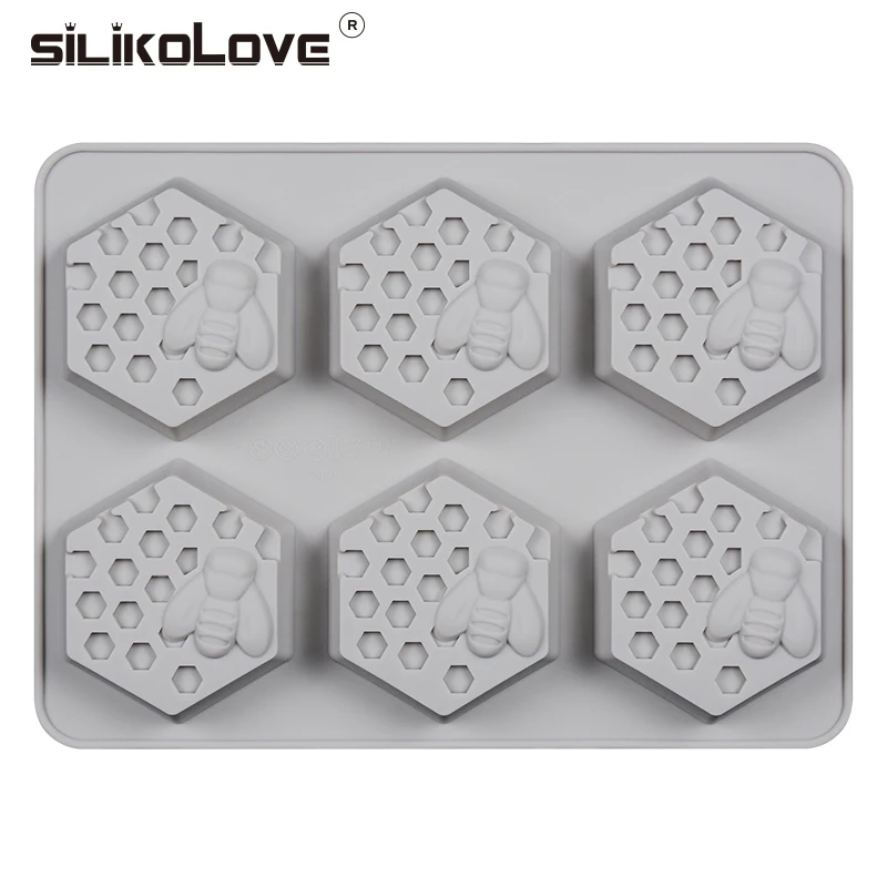 Силиконовая форма SILIKOLOVE стандартная 6 ячеек легко снимается мыло ручной работы