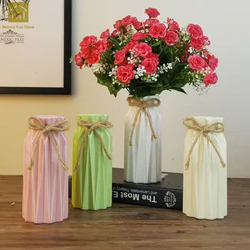 

Nordic Ceramic Vase Home Decoration Modern Minimalist Living Room Mini Vaso Decorativo Artificial Dried Flower Vase Homes QAB139