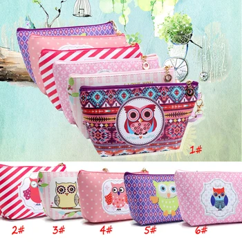 

New Fashion Owl Cosmetic Bag Tool Art Nail Cosmetic Lady Tool Bag Makeup Case Toiletry Holder Storage