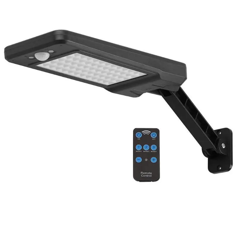 Emissor de Luz Sensor de Movimento Jardim ao ar Parede para Jardim Diodo Solar Livre Lâmpada Controle Remoto Regulável Garagem Luz Rua 60 Pir Ip65 19 60 diodo emissor de luz solar pir
