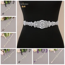 TOPQUEEN S123 кристалл свадебный пояс стразы свадебный пояс ручной работы Серебряный алмаз свадебный пояс для невесты Аксессуары