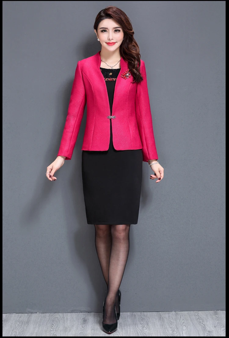 60% OFF High Quality  Free Shipping New Fashion Women  Wedding Mother Autumn Dress Suit  Mid Old Aged Women Clothing Plus Size Slim