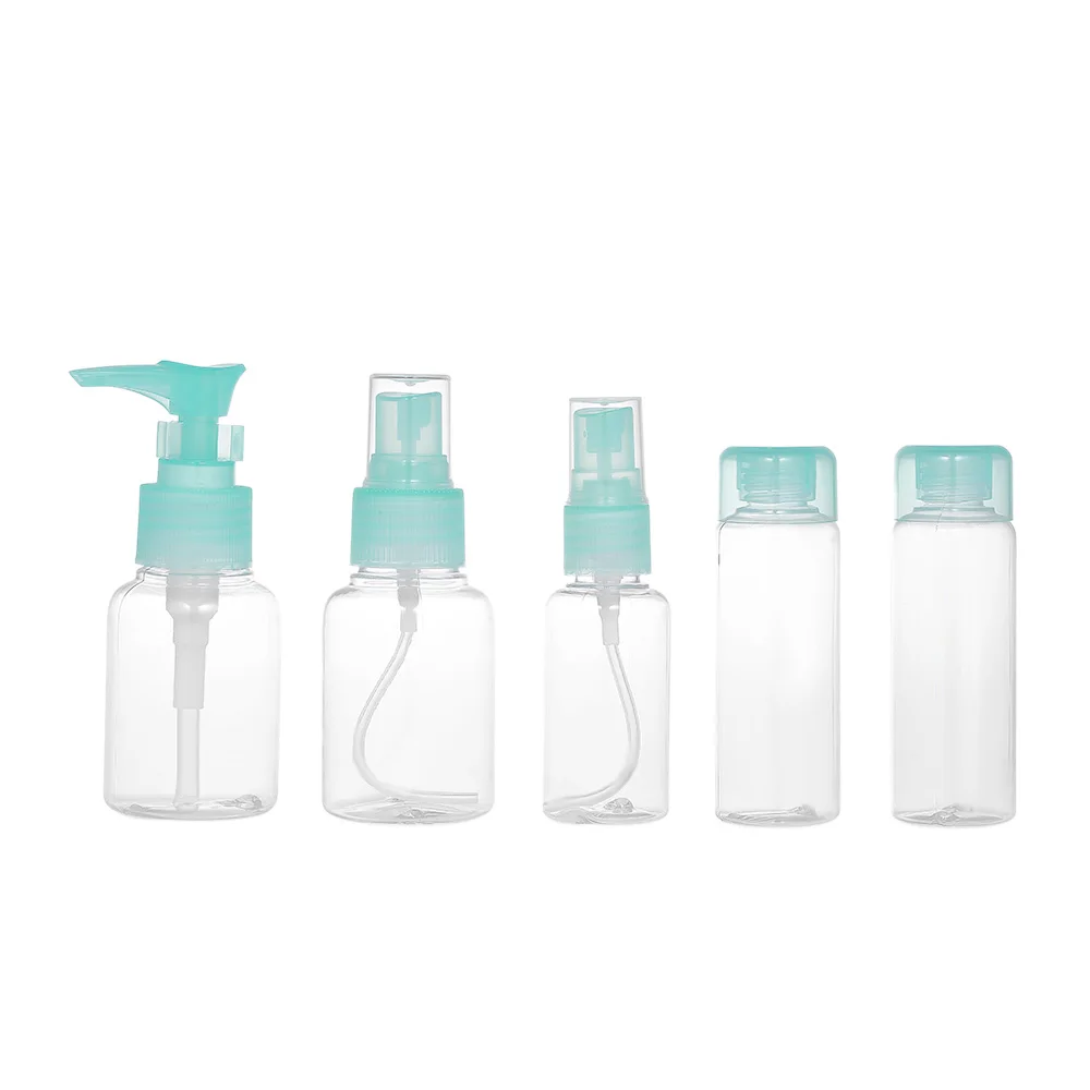 5Pcs Travel Transparent Plastic Empty Spray Bottles Cosmetics Makeup