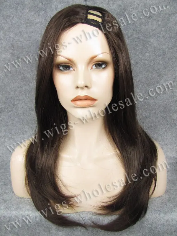 

synthetic spring wig 24Inch Silky Straight   brown  U-Part Wig synthetic