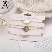 AY 4 шт./партия Хрустальные Блестки Набор браслетов для ног пляжная бижутерия для ног винтажные браслеты на лодыжке для женщин летние ювелирные изделия вечерние подарки